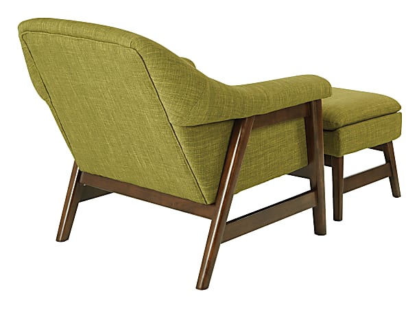 Ave Six Flynton Chair And Ottoman, Green/Medium Espresso