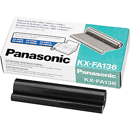 Panasonic KX-FA136 Genuine Fax Ink Film 2 Roll Pack Replacement New Sealed 