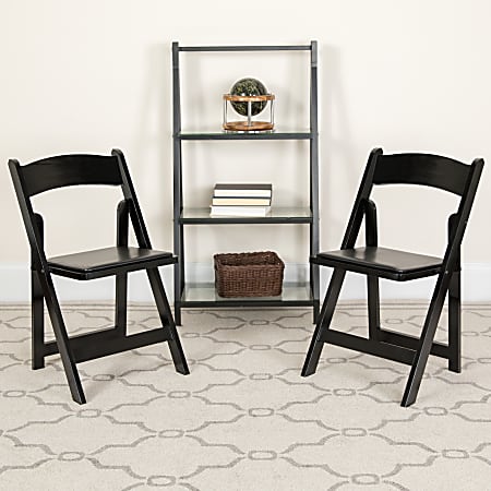 Flash Furniture HERCULES Series Wood Folding Chairs, Black,