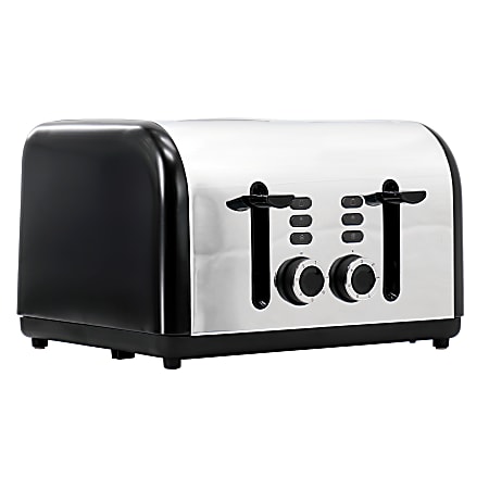 Redmond 4-Slice Wide Slot 1400W Stainless Steel Toaster, Black