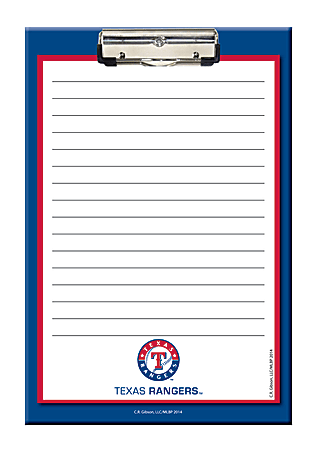 Markings by C.R. Gibson Clipboard With Notepad 8 x 5 38 Texas Rangers ...