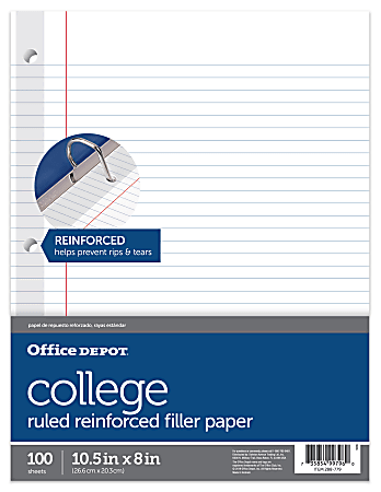 Office Depot® Brand Reinforced Filler Paper, 8" x