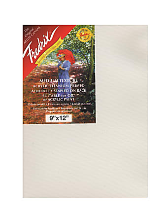 Fredrix Red Label Stretched Cotton Canvases, 9" x 12" x 11/16", Pack Of 3