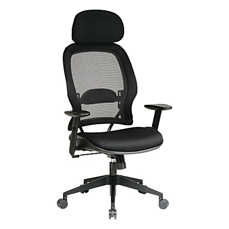 Office Star™ Professional Air Grid™ Mesh High-Back Office Chair With Headrest, Black
