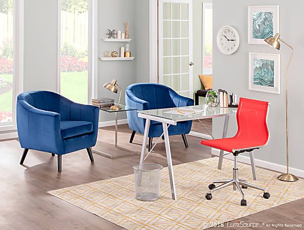 LumiSource Rockwell Contemporary Accent Chair BlackBlue Office Depot