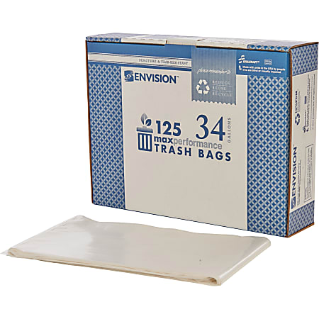 SKILCRAFT Trash Bags 34 gal 32 H x 44 W Clear 100 Bags AbilityOne ...
