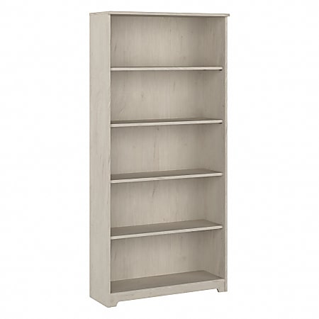 Bush Business Furniture Cabot 67"H 5-Shelf Bookcase, Linen White Oak, Standard Delivery