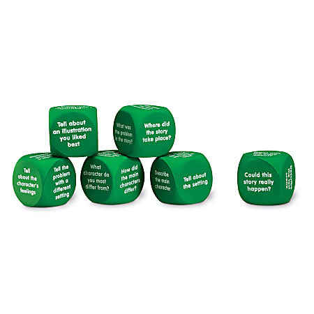 Learning Resources Retell A Story Cubes, Language, Green, Pack Of 6 Cubes