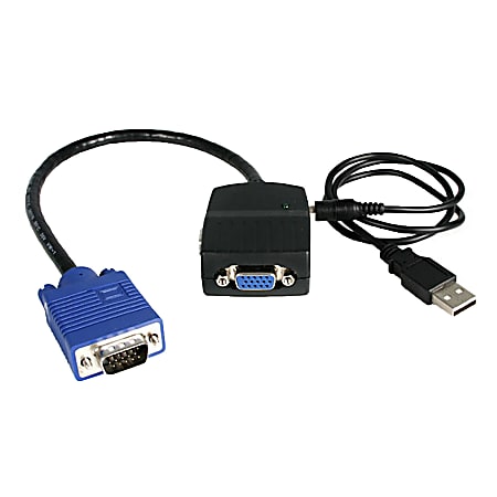 StarTech.com 2 Port VGA Video Splitter - USB Powered - Compact USB-powered VGA splitter allows you to split a video source to two separate displays