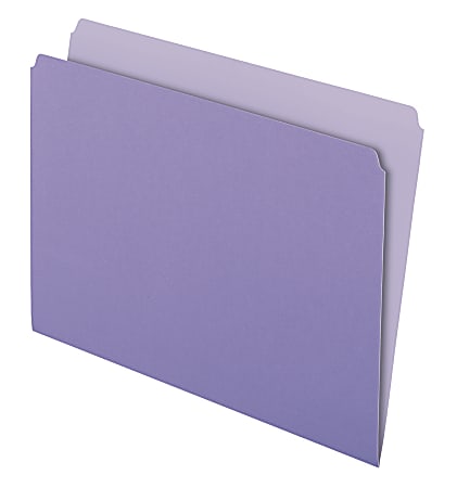 Pendaflex® Straight-Cut Color File Folders, Letter Size, Lavender, Box Of 100