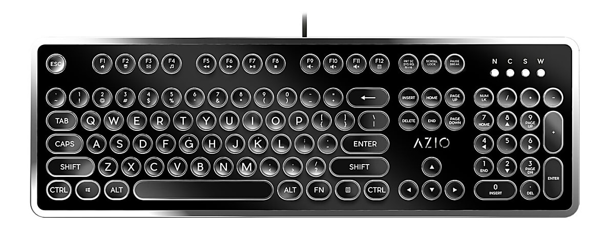 Azio MK Retro USB Keyboard, Black, MK-RETRO-01-US