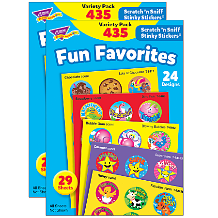 Trend Stinky Stickers, Fun Favorites, 435 Stickers Per Pack, Set Of 2 Packs