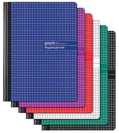 Office Depot® Brand Composition Book, 7 1/4" x 9 3/4, 1 Subject, Quadrille Ruled, 80 Sheets, Assorted Colors