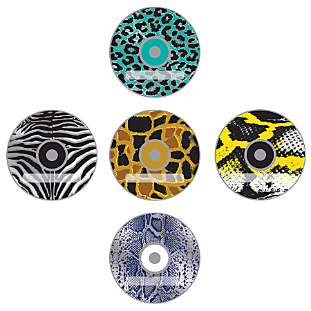 Ativa® CD-R Recordable Fashion Media Spindle, Animal Designs, 700MB/80 Minutes, Pack Of 10