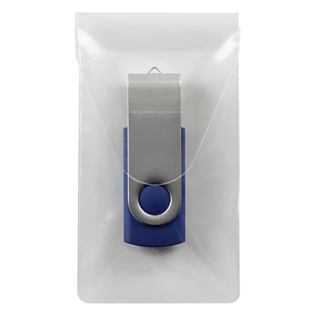 Smead® Self-Adhesive Poly USB Flash Drive Pockets, 2"