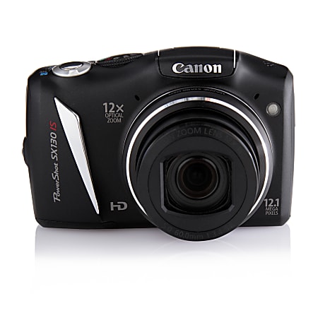 Canon PowerShot SX130 IS 12.1 Megapixel Digital Camera - Office Depot