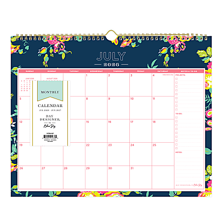 Wall Calendar DD Peyton Navy - 15x12 AY26-27 Monthly Safety Wirebound -