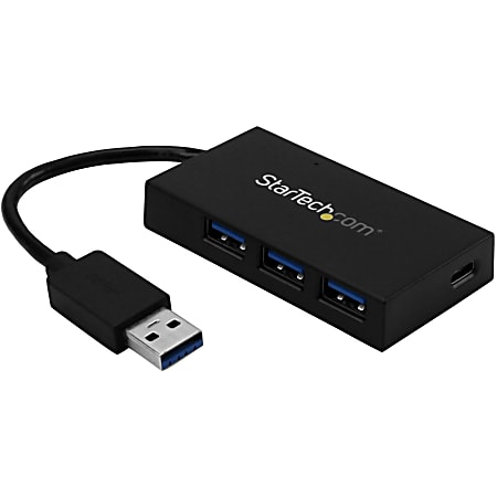 StarTech.com 4 Port USB 3.0 Hub - USB Type-A to 1x USB-C & 3x USB-A SuperSpeed 5Gbps - USB Bus Powered - Portable/Laptop USB 3.1 Gen 1 Hub - USB Bus Powered 4 port USB 3.0 hub