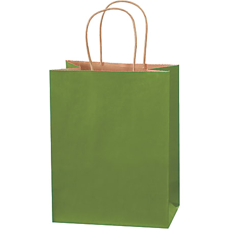 Partners Brand Tinted Shopping Bags, 10 1/4"H x 8"W x 4 1/2"D, Green Tea, Case Of 250
