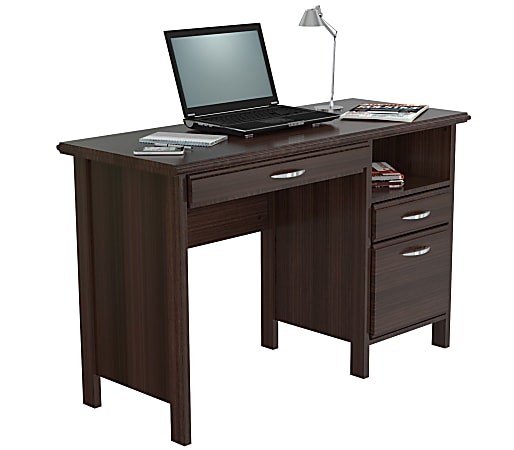 Espresso computer desk with clearance drawers