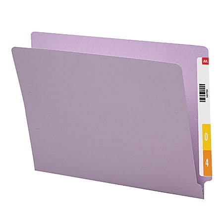 Smead® Color End-Tab Folders, Straight Cut, Letter Size, Lavender, Box Of 100