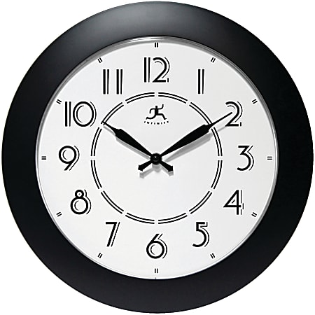 Infinity Instruments Berkeley 14 1/2" Round Wall Clock, Black