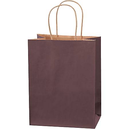Partners Brand Tinted Shopping Bags, 10 1/4"H x 8"W x 4 1/2"D, Brown, Case Of 250