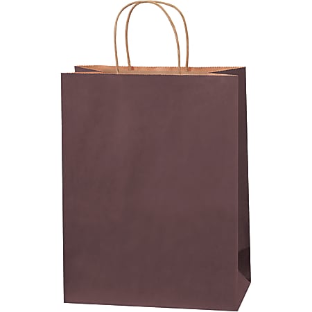 Partners Brand Tinted Shopping Bags, 13"H x 10"W x 5"D, Brown, Case Of 250