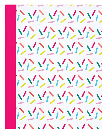 Divoga® Scented Composition Notebook, Sweet Smarts Collection, Wide Ruled, 160 Pages (80 Sheets), Sprinkle Design/Tutti Frutti Scent