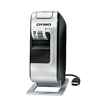 Dymo LabelManager PnP Desktop Thermal Transfer Printer - Monochrome - Label Print - USB - Wireless LAN - Battery Included - With Cutter - Silver, Black - 300 dpi - 0.25" , 0.37" , 0.50" Width - 0.50" Label Width