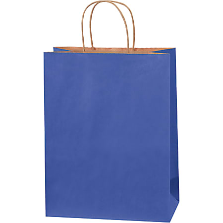 Partners Brand Tinted Shopping Bags, 13"H x 10"W x 5"D, Parade Blue, 250