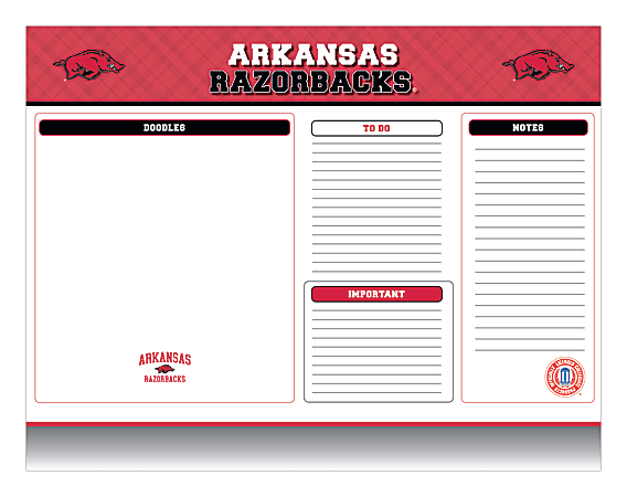 Markings by C.R. Gibson® Desk Notepad, 17" x 22", Arkansas Razorbacks