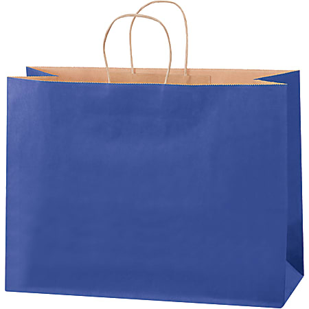 Partners Brand Tinted Shopping Bags, 12"H x 16"W x 6"D, Parade Blue, Case Of 250