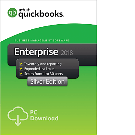 Intuit® QuickBooks® Desktop Enterprise Silver 2018, 30-Users