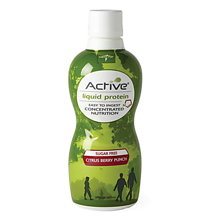 Active Liquid Protein Nutritional Supplements, Citrus Berry, 30 Oz, Case Of 4