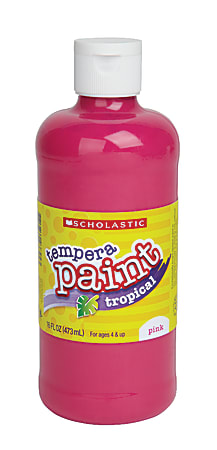 Scholastic Tropical Tempera Paint, 16 Oz, Tropical Pink