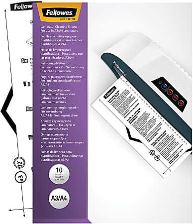 Fellowes® FEL5320603 Laminator Cleaning Sheets, 11"H x