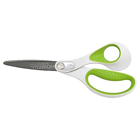 Westcott® CarboTitanium Scissors, 8, Straight, White/Green