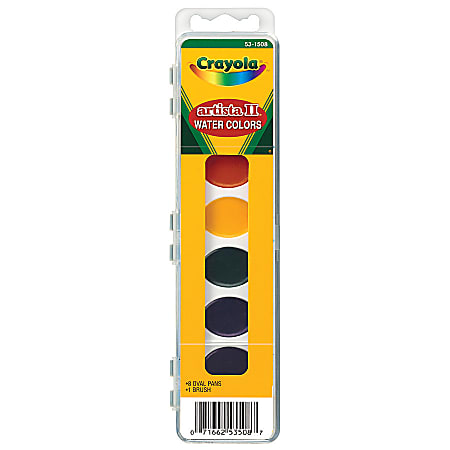 Crayola® Artista II® Semi-Moist Oval Pans With Brush, 8-Pan Set
