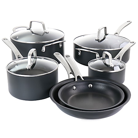 MARTHA STEWART EVERYDAY 12-Piece Aluminum Nonstick Cookware Set in Gray  985120066M - The Home Depot