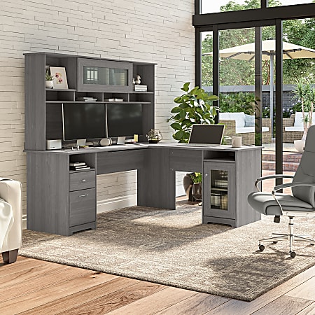 Bush Furniture Cabot 72 W L Shaped Computer Desk With Hutch And