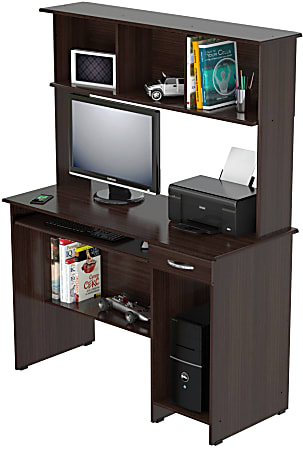 Inval computer desk with hutch sale