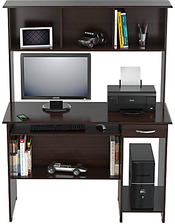 Inval computer store workcenter with hutch