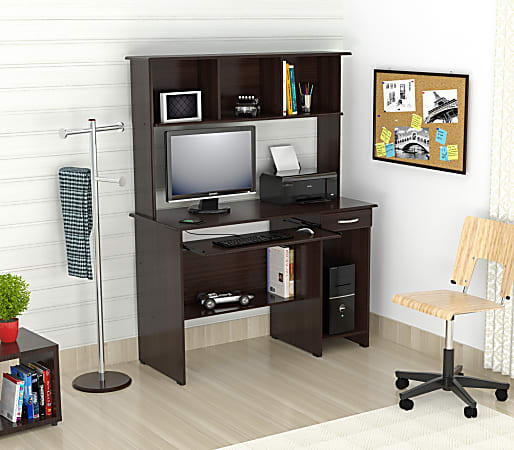 Inval computer hot sale workcenter with hutch