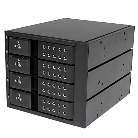 StarTech.com 4 Bay Aluminum Trayless Hot Swap Mobile Rack Backplane  - HSB4SATSASBA