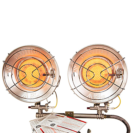 Comfort Gear® TT-30CSA 30,000-BTU Double Tank-Top Outdoor Portable Propane Heater, Silver