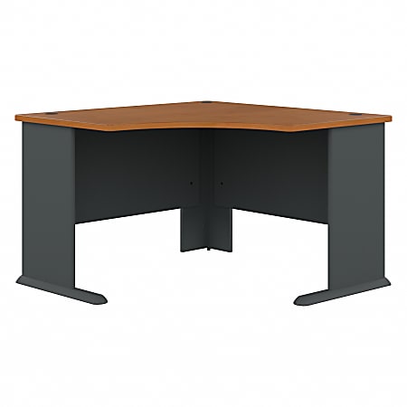 Bush Business Furniture Office Advantage Corner Desk 48"W, Natural Cherry/Slate, Standard Delivery