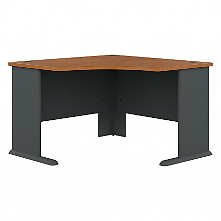 Bush Business Furniture Office Advantage 48"W Corner Desk, Natural Cherry/Slate, Standard Delivery