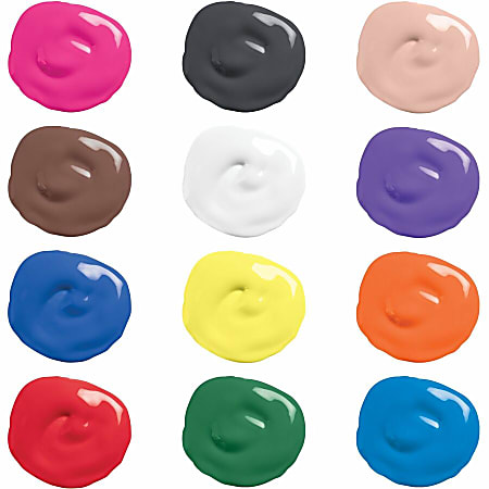 Crayola Premier Tempera - Set of 12 assorted colors, 16 oz bottles