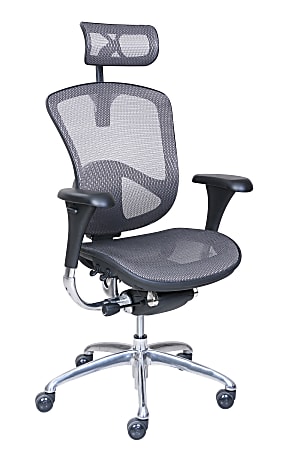 Serta® Rincon Mesh Ergonomic High-Back Chair, 47"H x 28 1/2"W x 24 3/4"D, Silver/Black